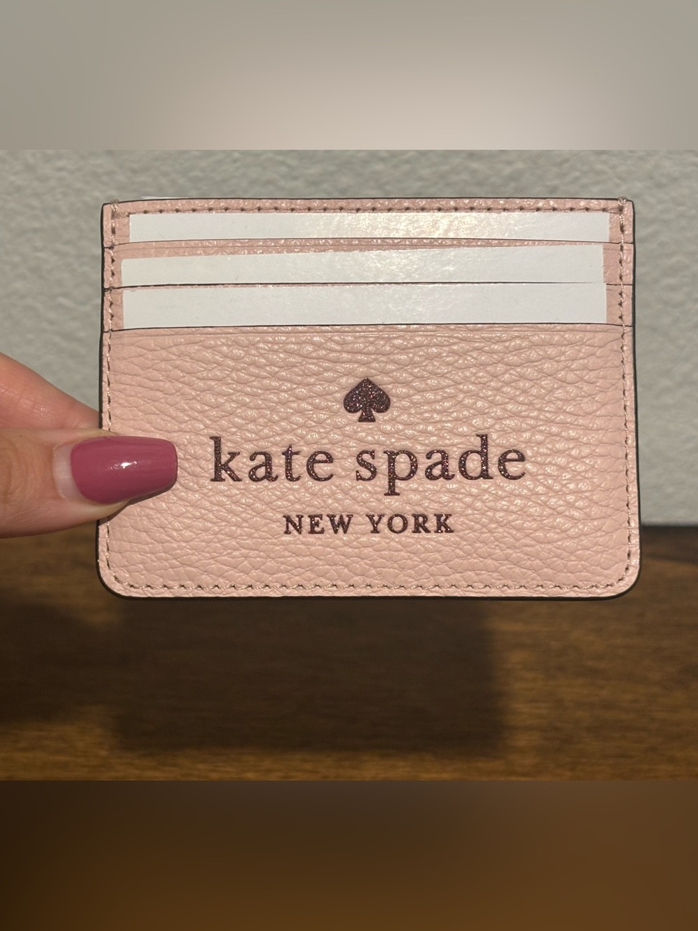 kate spade Blush Pink Pebbled Leather Card Slot Holder - Picture 4 of 8